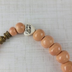 Vintage Flying Colors Multicolor Ceramic Magnolia Flower Necklace 17″