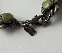 Mary DeMarco Bracelet Butterfly Opaline Glass Rhinestone Vintage Silver Tone Y2K