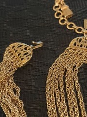 Rare Vintage Monet 70s Sculptural Multi Strand Tassle Necklace