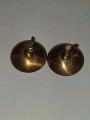 Vintage MCM Mid-century Red Enamel On Copper Screw Back EARRINGS