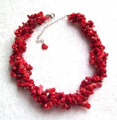 Vintage Henry Designs (H.D.N.Y) Natural Red Coral Triple Strand Necklace