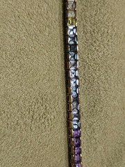 Vintage Multi Color Rainbow Tennis Bracelet Gold Tone over 925 Sterling Silver