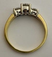 18k Yellow & White Gold Diamond Ring, Natural Earth Diamonds, Vintage, Estate
