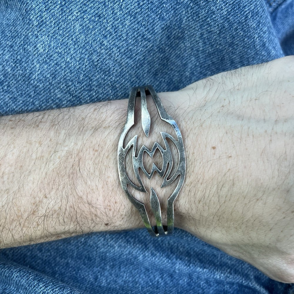 Taxco Vintage 925 Sterling Silver Bracelet Cuff Mexico VTG Jewelry
