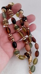 Vintage Lucite Multi color Bead necklace. 28 In