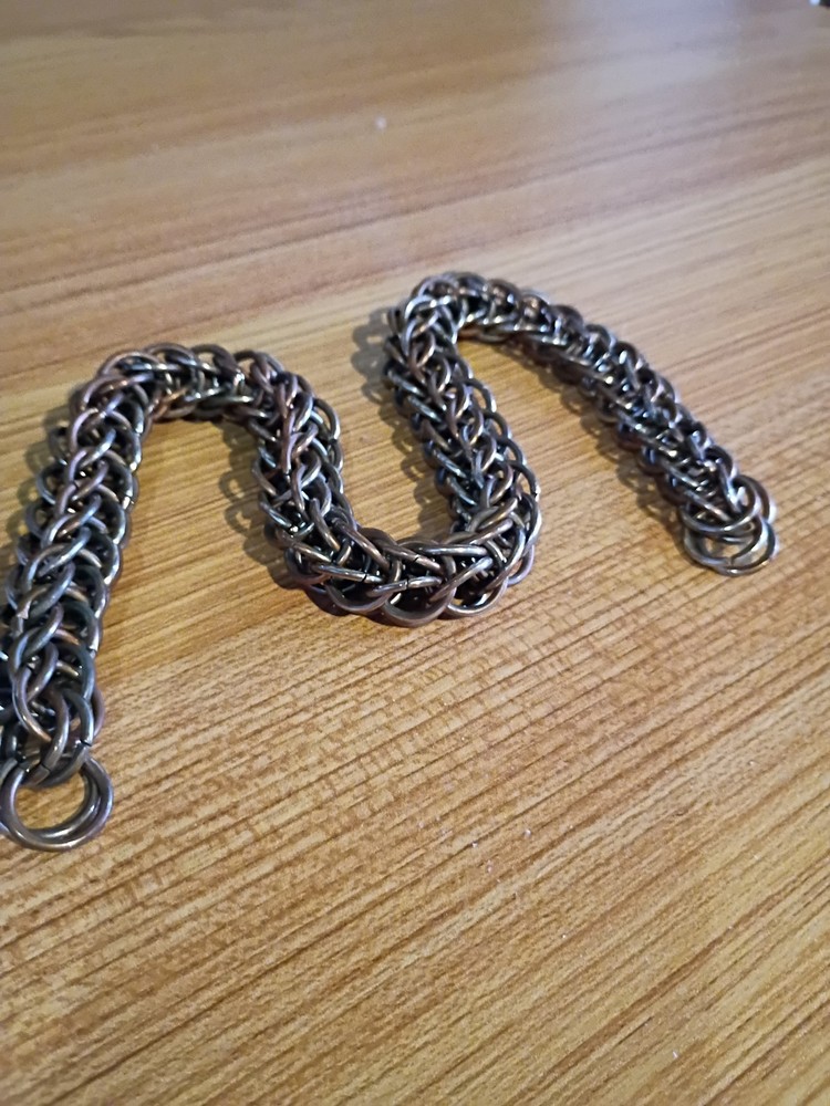 Byzantine chainmail silver tone vintage thick 17 inches. Cosplay, Medieval chain