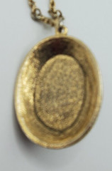 Gold Tone Amethyst Pendent an Necklace Stamped 1928