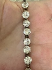 Antique Georgian 10k Gold Bracelet With White Sapphires 6.5 Inches