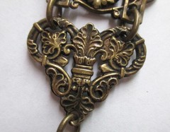 ANTIQUE VICTORIAN BRONZE ORNATE WATCH FOB SEAL PENDANT CHARM