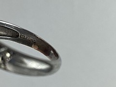 VTG Art Deco Mother of Pearl & Marcasite (925) Sterling Silver Ring 7.75