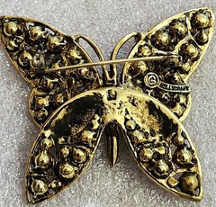 Hollycraft Vintage Pastel Butterfly Rhinestone Brooch Pin & Earrings Set