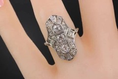 2.50CT Art Deco Edwardian Filigree Lab Created Diamond Ring 925 Silver Vintage