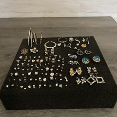 Vintage Unmatched Earrings Lot of 110 All Rhinestones For Crafts Junk Jewelry
