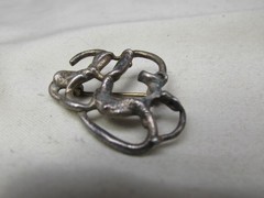 Vintage Sterling Silver Brutalist Swirl Pattern Brooch 1 1/8 x 7/8″ #636