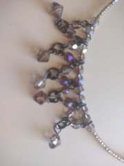 Vintage Delicate Crystal Seed Beads & Aurora Borealis Necklace Chocker Style GP