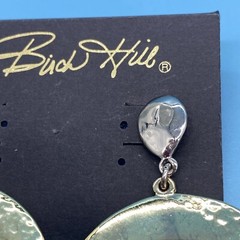 Birch Hill Gold & Silver-Tone Hoop Dangle-Drop Post Earrings New Old Stock Card