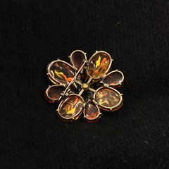 Lot of 4 Jelly AB Vintage Brooches 1.5-2.5″ Capri Pink Purple Green Teal Orange