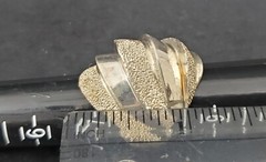 4 Sterling Silver Rings Modernist & Wide Free Form Rings Size 7-7.5