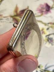Antique Marathon Brass Plated Rectangular Picture / ID Necklace Locket Pendant