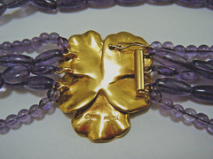 MMA Metropolitan Museum of Art Gold Enamel Imperial Pansy Necklace with Amethyst