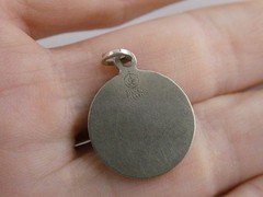 Vintage Silver Filled Saint Anthony Religious Medal Pendant Charm 3.7g 17mm Diam
