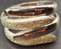 Mid Century Hinged Cuff Bracelet Silver Toned Vintage