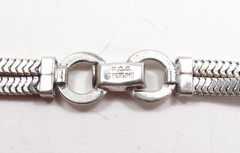 Vintage Forstner USA Sterling Silver Square Snake Chain Choker Necklace 15-3/4″