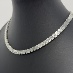 Vintage Hobe Silver Tone Necklace Chunky Serpentine Chain Signed 16”