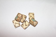 Flat Floral Beads From Vintage Bracelet