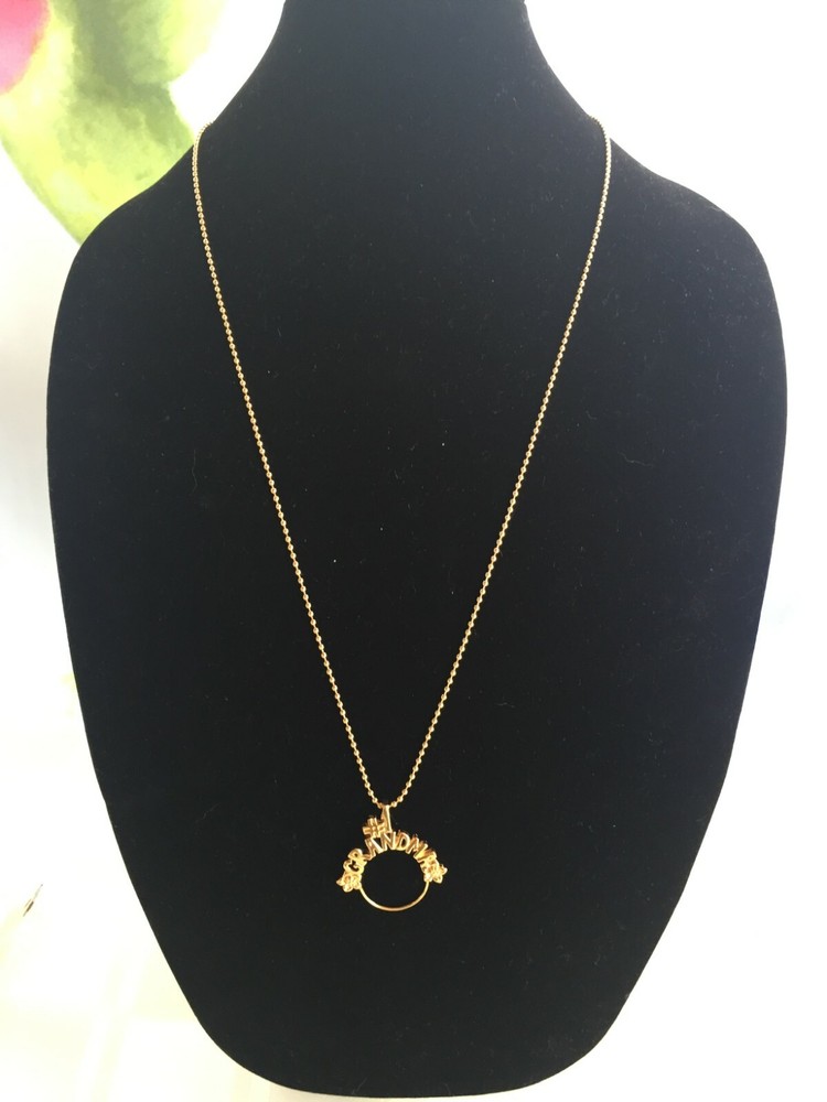 Grandma Gold Tone Charm Holder w/ 30 in Necklace