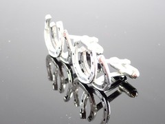 Vintage Anson Horseshoe Cufflinks PAT. Pending Silver Tone Western Lucky Charm