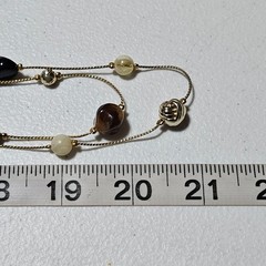 Vintage Beaded Necklace Boho Chic Multi Stone Gold Tone Chain Fashion Jewelry