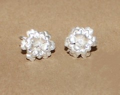 Vtg Sterling Silver Art Nouveau Floral Set Earrings clip-Bracelet 6.5″- Ring 5.5
