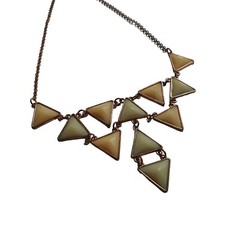 Waterfall Triangle Necklace Art Deco Vintage Jewelry 17 to 20 In Length Acrylic