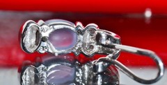 signed BH EFFY 14k white gold earrings 3.10ct blue chalcedony diamond 4.1g N2752