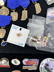 Vintage Gold & Silver Tone Assorted, Marketing, Flag, Music Pin Back Lot Of 75+