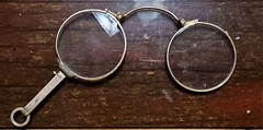 Antique Gold Filled Folding Lorgnette Eye Glasses F&B