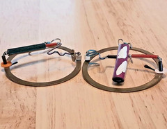 Eve Kaplin Vintage Post-Modern Abstract Memphis Style Kinetic Earrings!