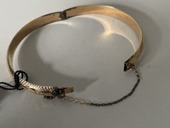 Vintage 18K Gold Plated Sterling Silver Etched Bangle Bracelet – G. Fox & Co