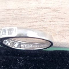 Vintage 1950 era Ring Platinum Band 10 Princess Cut Diamonds