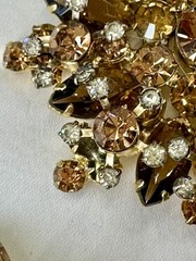 Documented Juliana D&E Book Pieces Topaz Rhinestone Parure Necklace Bracelet Set