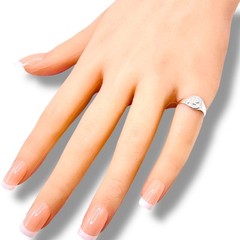 Initial Letter P Signet 925 Sterling Silver Child Woman Pinky Ring Size 3.25