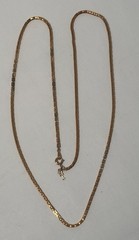 VINTAGE CROWN TRIFARI GOLD-TONE GEOMETRIC LINK 24 INCH CHAIN NECKLACE