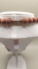 Vintage 70s Chunky Wood Bead Statement Necklace Boho Retro Barrel Clasp 25″ 2oz