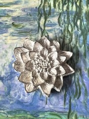 Degas Dancer Gold Plated Pewter Pin And Monet Waterlilies Pewter Pin