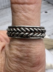 Vtg Twisted Cable Ring Sterling Silver 925 Band Size 10.25 Men Woman Jewelry 🖤