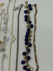 Estate Jewelry Lot 20 Tennis Style Bracelets Rhinestones Gemstone Monet Ankle