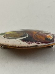 Vintage MEAB Ireland Enamel Copper Brooch Abstract Mid Century Modern Pin