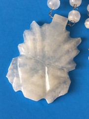 Vintage WHITE BLEACHED MEXICAN ONIX Carved NECKLACE Beaded TRIBAL Slip On 24″