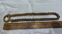 Vintage Braided Rope Gold Tone Spring Clasp Statement Necklace 16.5” Shiny!